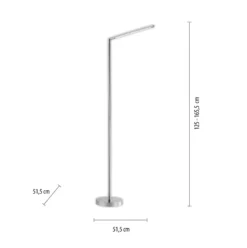 Lámpara de pie LED Dawda con atenuador, acero