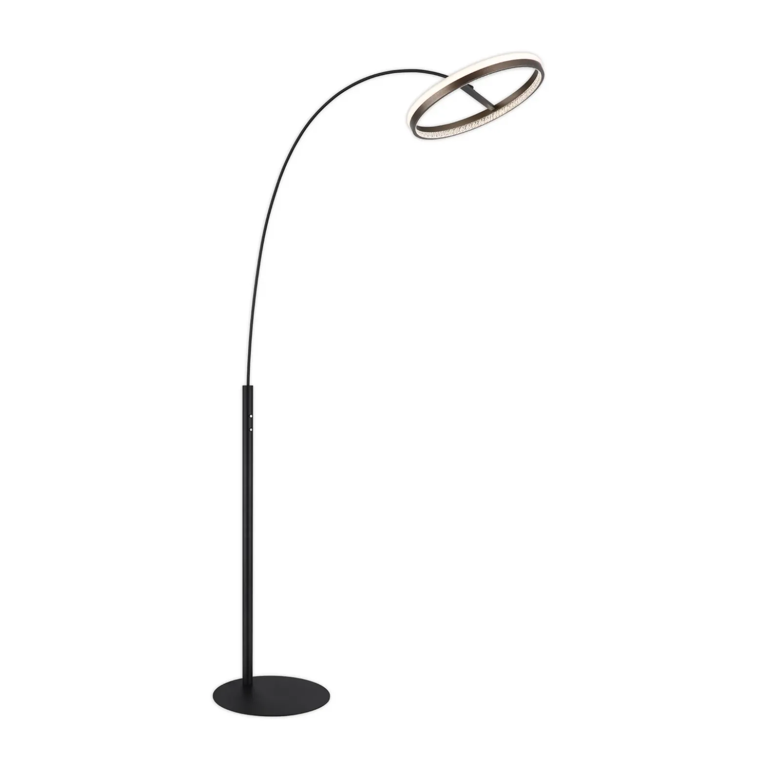 Lámpara de pie LED Della, altura 190 cm, negro/gris oscuro, metal