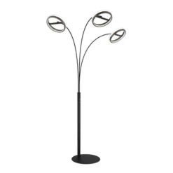 Lámpara de pie LED Della, altura 190 cm, negro/gris oscuro, 3 luces.