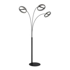 Lámpara de pie LED Della, altura 190 cm, negro/gris oscuro, 3 luces.