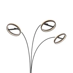 Lámpara de pie LED Della, altura 190 cm, negro/gris oscuro, 3 luces.