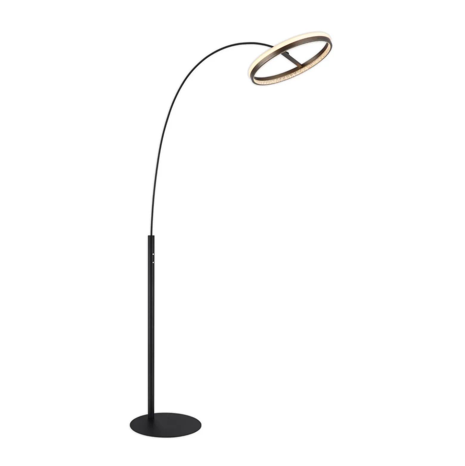 Lámpara de pie LED Della, altura 190 cm, negro/gris oscuro, metal