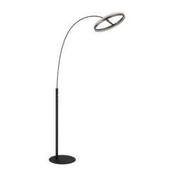 Lámpara de pie LED Della, altura 190 cm, negro/gris oscuro, metal