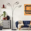 Lámpara de pie LED Della, altura 190 cm, negro/gris oscuro, 3 luces.