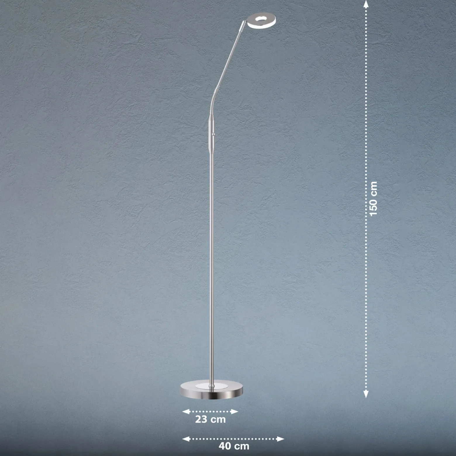 Lámpara de pie LED Dent, CCT, 1 luz, níquel