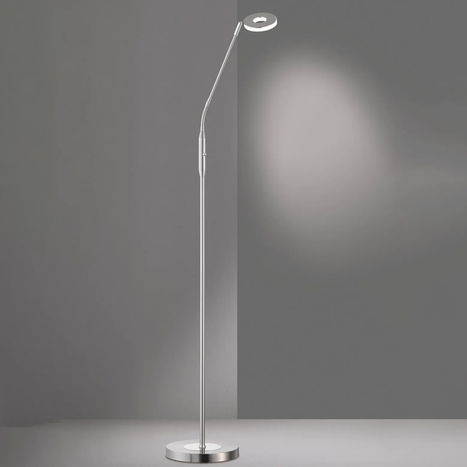 Lámpara de pie LED Dent, CCT, 1 luz, níquel