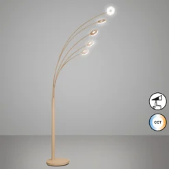 Lámpara de pie LED Dent, color arena Altura 225 cm, CCT, 5 luces.