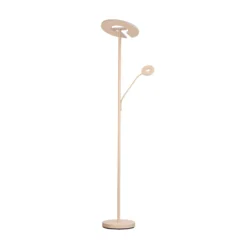 Lámpara de pie LED Dent, color arena, 180 cm, metal, CCT 2 luces.