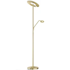 Lámpara de pie LED Dent, color latón, 180 cm, CCT, 2 luces