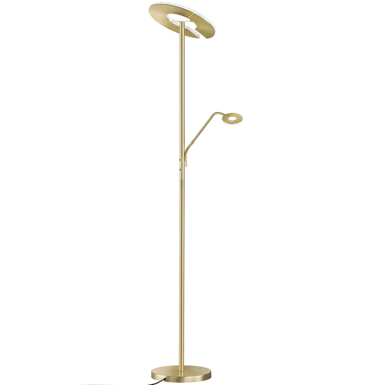 Lámpara de pie LED Dent, color latón, 180 cm, CCT, 2 luces