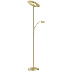 Lámpara de pie LED Dent, color latón, 180 cm, CCT, 2 luces