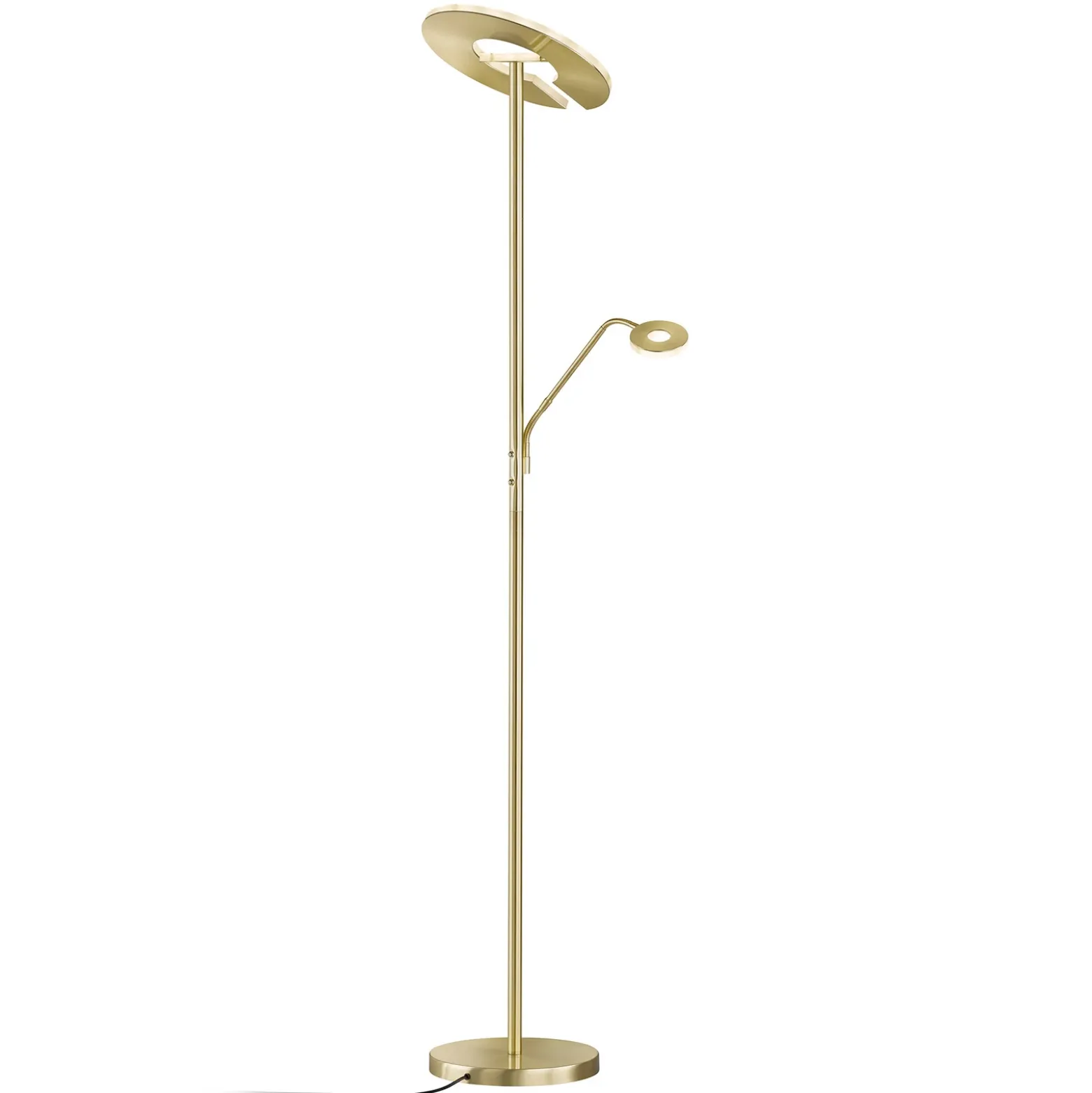 Lámpara de pie LED Dent, color latón, 180 cm, CCT, 2 luces