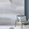 Lámpara de pie LED Dent, color níquel, 180 cm, CCT, 2 luces
