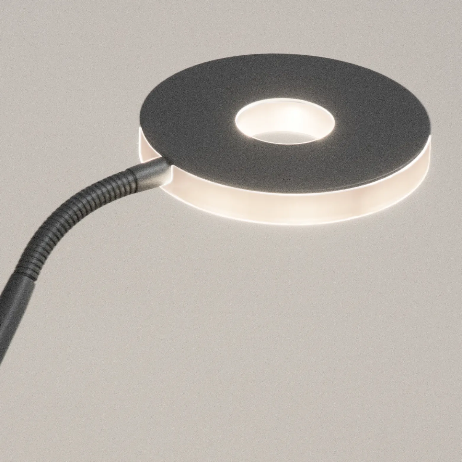 Lámpara de pie LED Dent, gris arena, 180 cm, metal, CCT, 2 luces.
