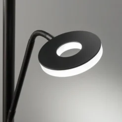 Lámpara de pie LED Dent, negra, 180 cm, CCT, 2 luces