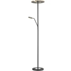 Lámpara de pie LED Dent, negra, 180 cm, CCT, 2 luces