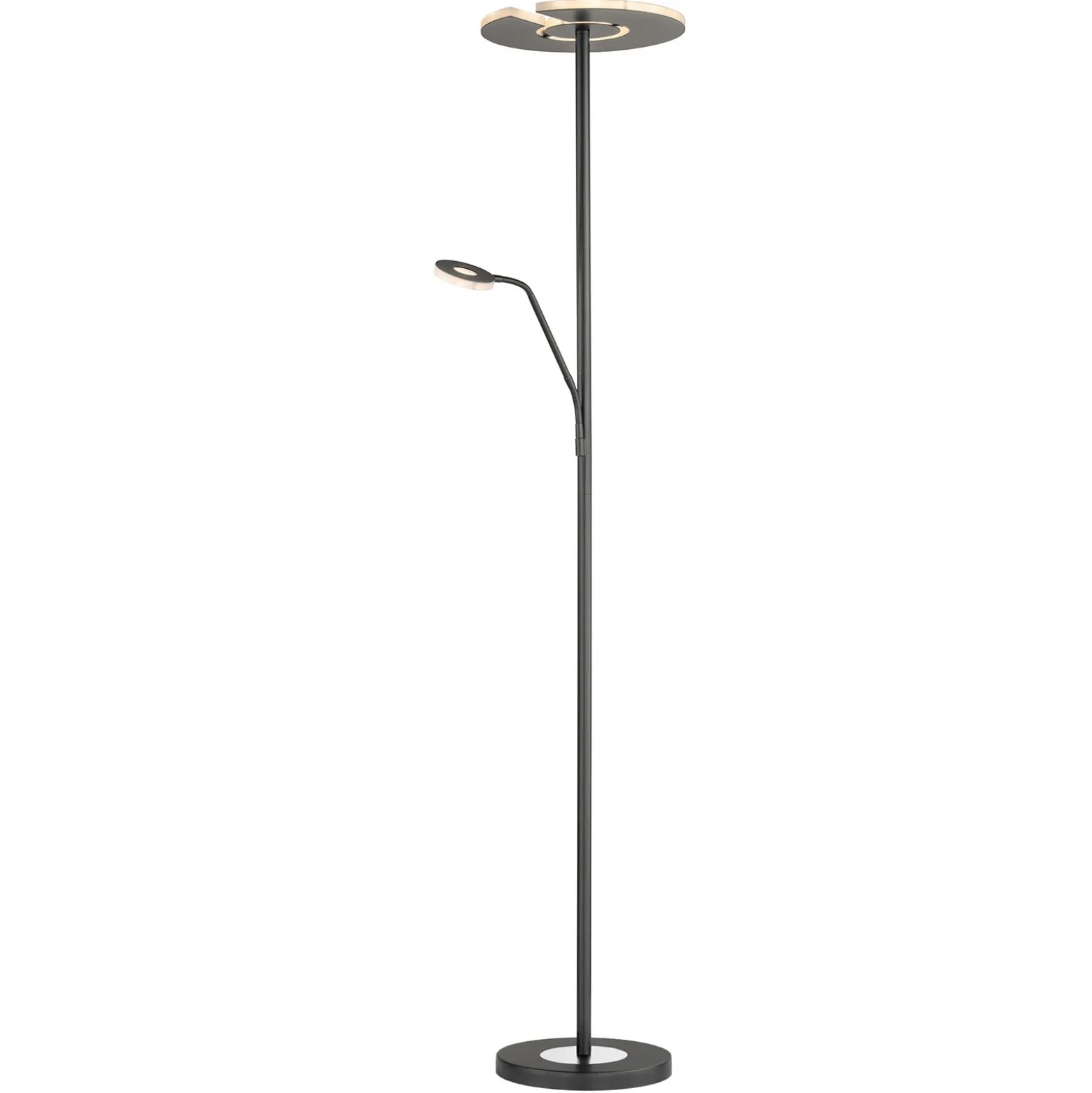 Lámpara de pie LED Dent, negra, 180 cm, CCT, 2 luces