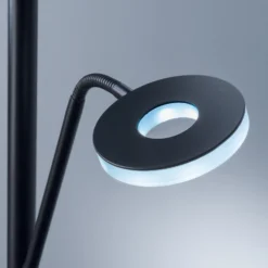 Lámpara de pie LED Dent, negra, 180 cm, CCT, 2 luces