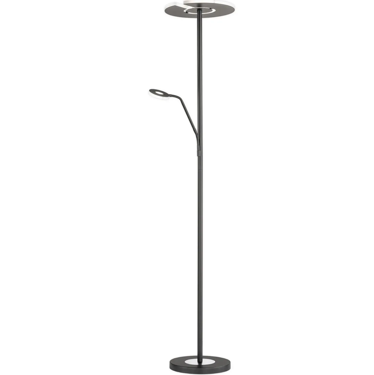 Lámpara de pie LED Dent, negra, 180 cm, CCT, 2 luces
