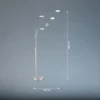 Lámpara de pie LED Dent, níquel/cromo, 225 cm, metal, CCT 5 luces.