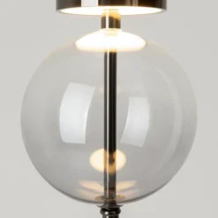 Lámpara de pie LED DOUBLE MOON, negro/gris ahumado, altura 146 cm
