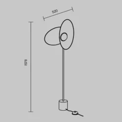Lámpara de pie LED Evolution de Maytoni, blanco/negro, altura 158 cm