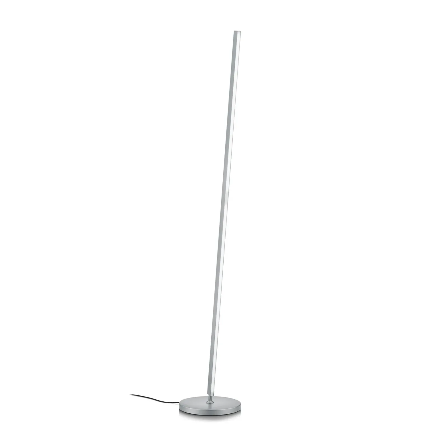Lámpara de pie LED Fabia con control por gestos, color níquel, altura 160 cm,