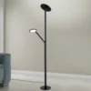 Lámpara de pie LED Fati, altura 181 cm, aluminio, brazo de lectura, atenuador,