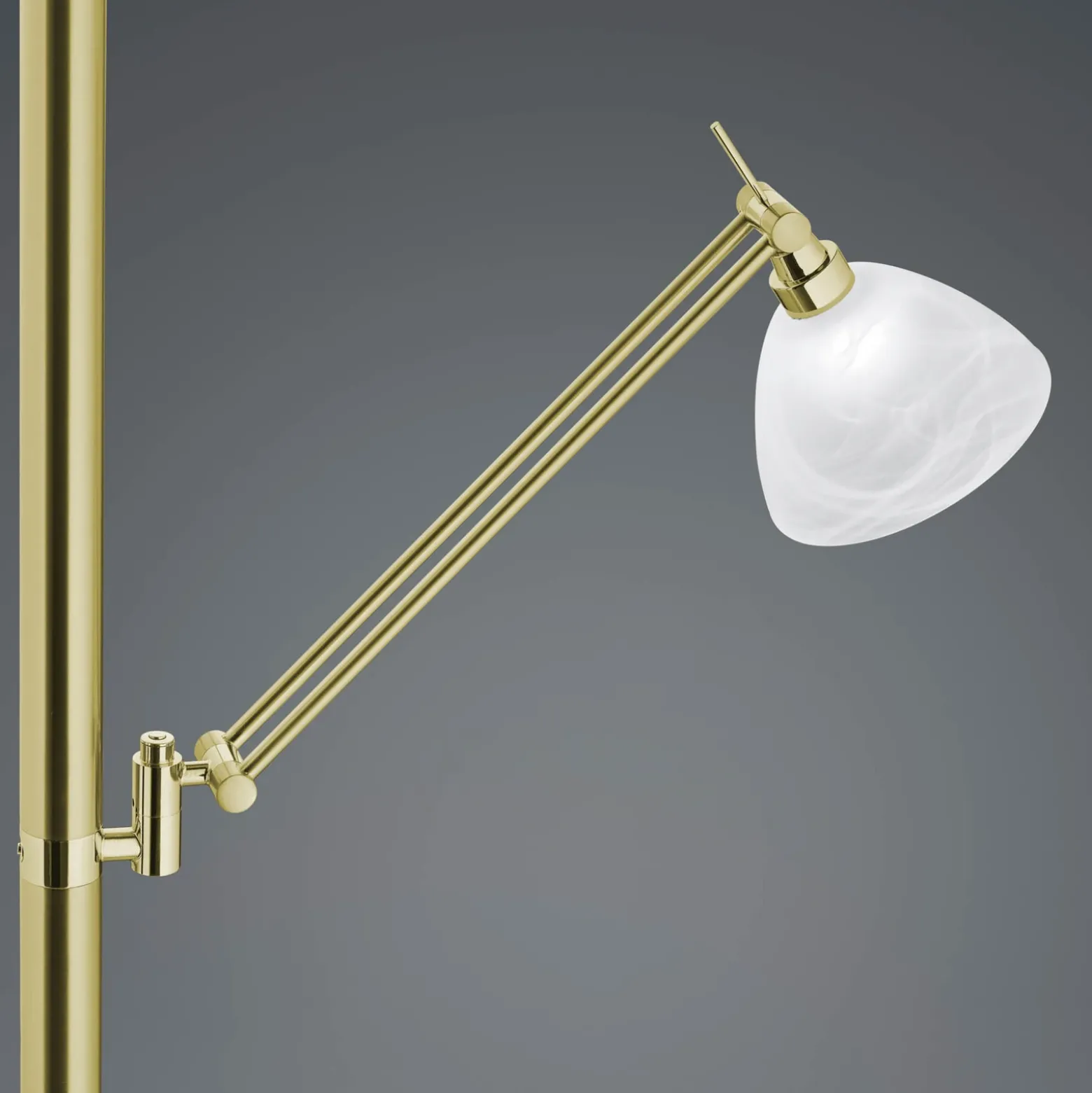 Lámpara de pie LED Findus, 2 luces, latón