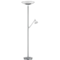 Lámpara de pie LED Findus, 2 luces, níquel