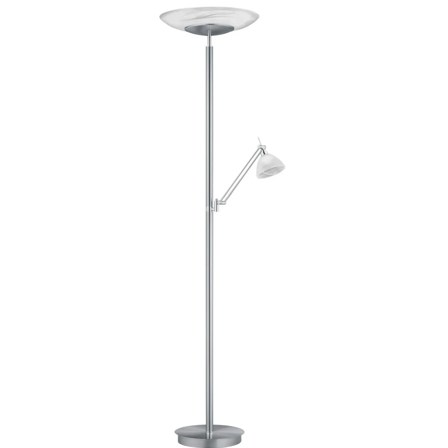 Lámpara de pie LED Findus, 2 luces, níquel