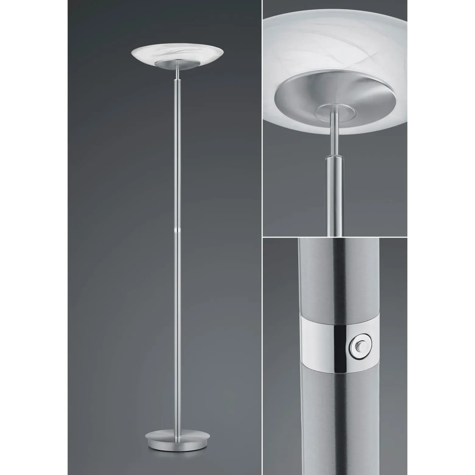 Lámpara de pie LED Findus, 1 luz, níquel