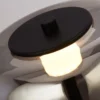Lámpara de pie LED Frisbee con pantalla de vidrio
