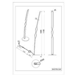Lámpara de pie LED Ginko, arena, metal, altura 110 cm