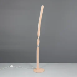 Lámpara de pie LED Ginko, arena, metal, altura 110 cm
