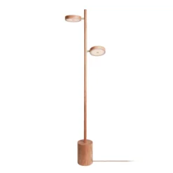 Lámpara de pie LED GOOD & MOJO Okinawa, de 2 luces, color natural, 146 cm,