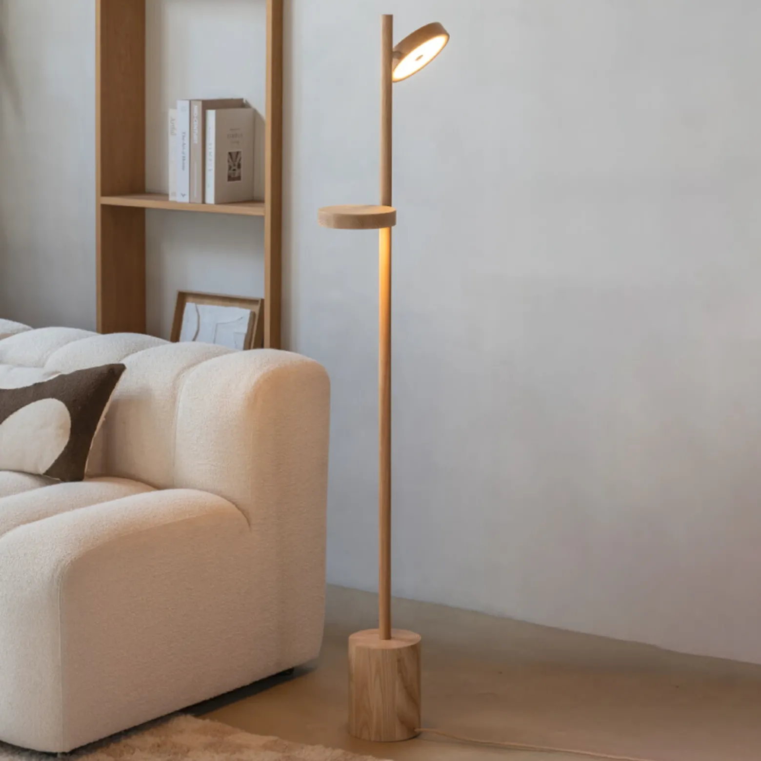 Lámpara de pie LED GOOD & MOJO Okinawa, de 2 luces, color natural, 146 cm,