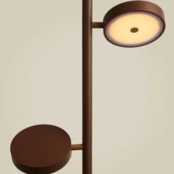 Lámpara de pie LED GOOD & MOJO Okinawa, de 2 luces, marrón, 146 cm, madera