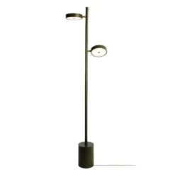 Lámpara de pie LED GOOD & MOJO Okinawa, de 2 luces, verde, 146 cm, madera
