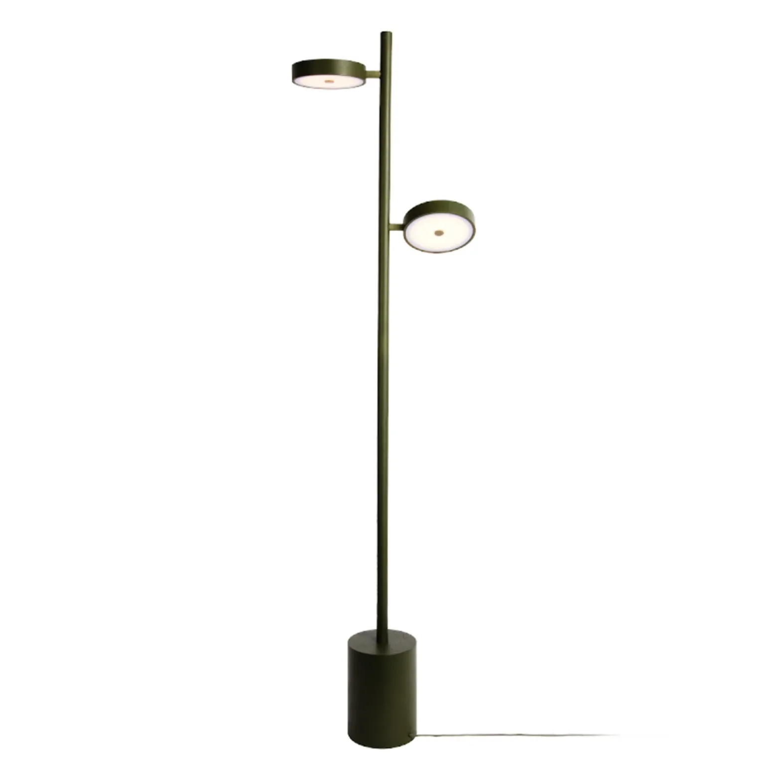 Lámpara de pie LED GOOD & MOJO Okinawa, de 2 luces, verde, 146 cm, madera