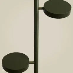 Lámpara de pie LED GOOD & MOJO Okinawa, de 2 luces, verde, 146 cm, madera