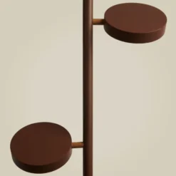 Lámpara de pie LED GOOD & MOJO Okinawa, de 2 luces, marrón, 146 cm, madera