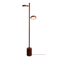 Lámpara de pie LED GOOD & MOJO Okinawa, de 2 luces, marrón, 146 cm, madera