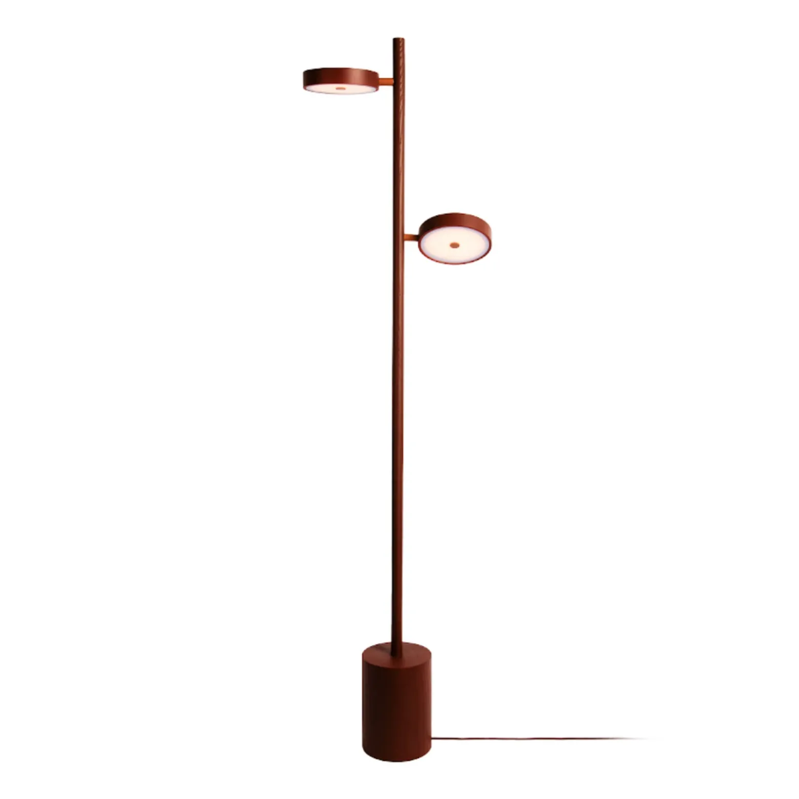 Lámpara de pie LED GOOD & MOJO Okinawa, de 2 luces, marrón, 146 cm, madera