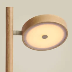 Lámpara de pie LED GOOD & MOJO Okinawa, 1 luz, color natural, 146 cm, madera