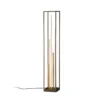 Lámpara de pie LED Grid, negro/oro, metal, CCT, atenuable