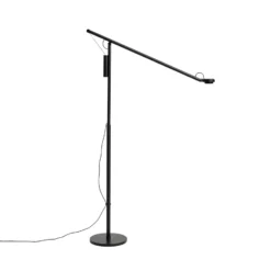 Lámpara de pie LED HAY Fifty-Fifty, negra, altura 135 cm, atenuable.