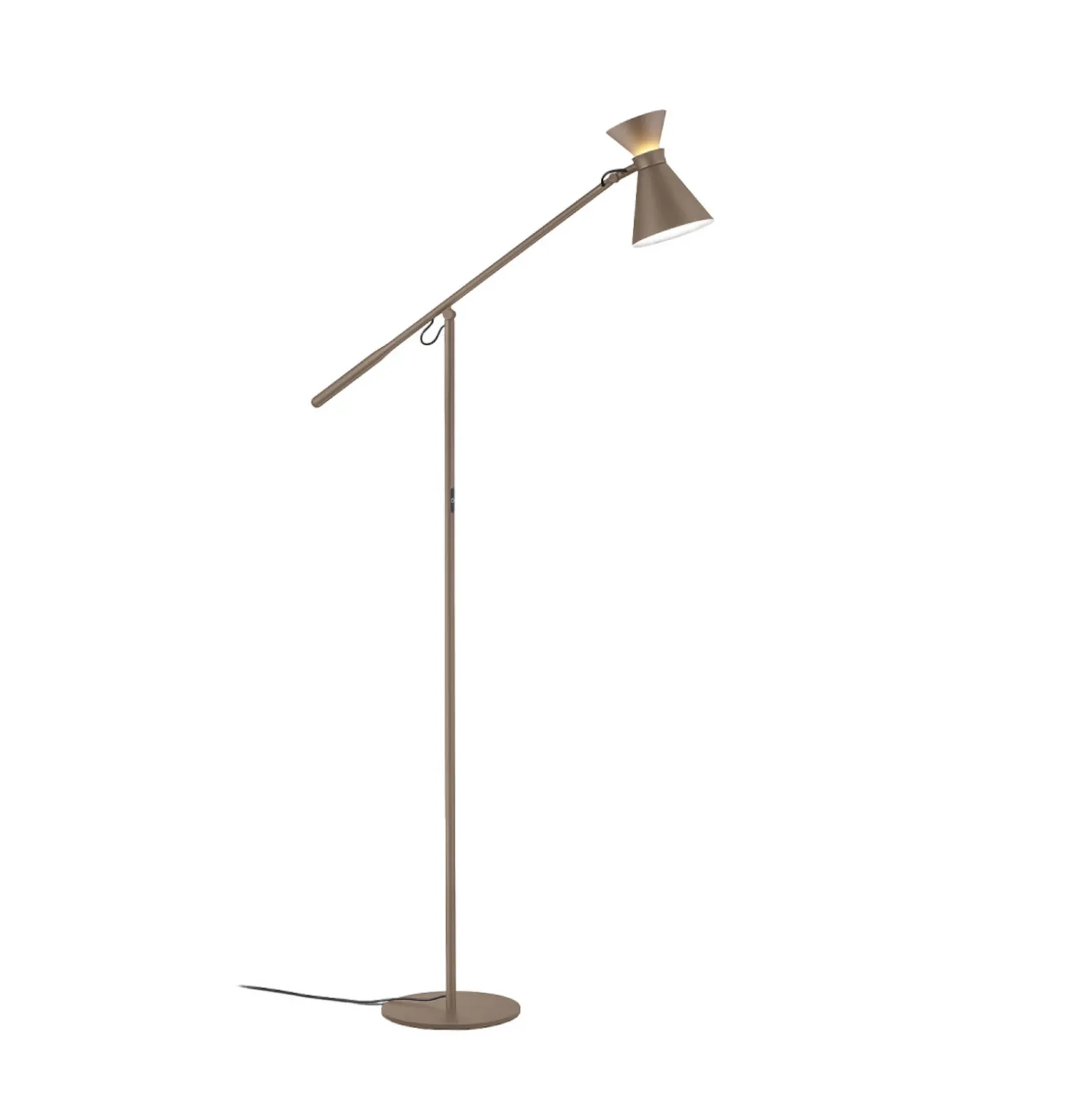 Lámpara de pie LED Helestra LUK, marrón, atenuable, altura ajustable