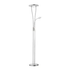 Lámpara de pie LED Helia con lámpara de lectura LED, acero