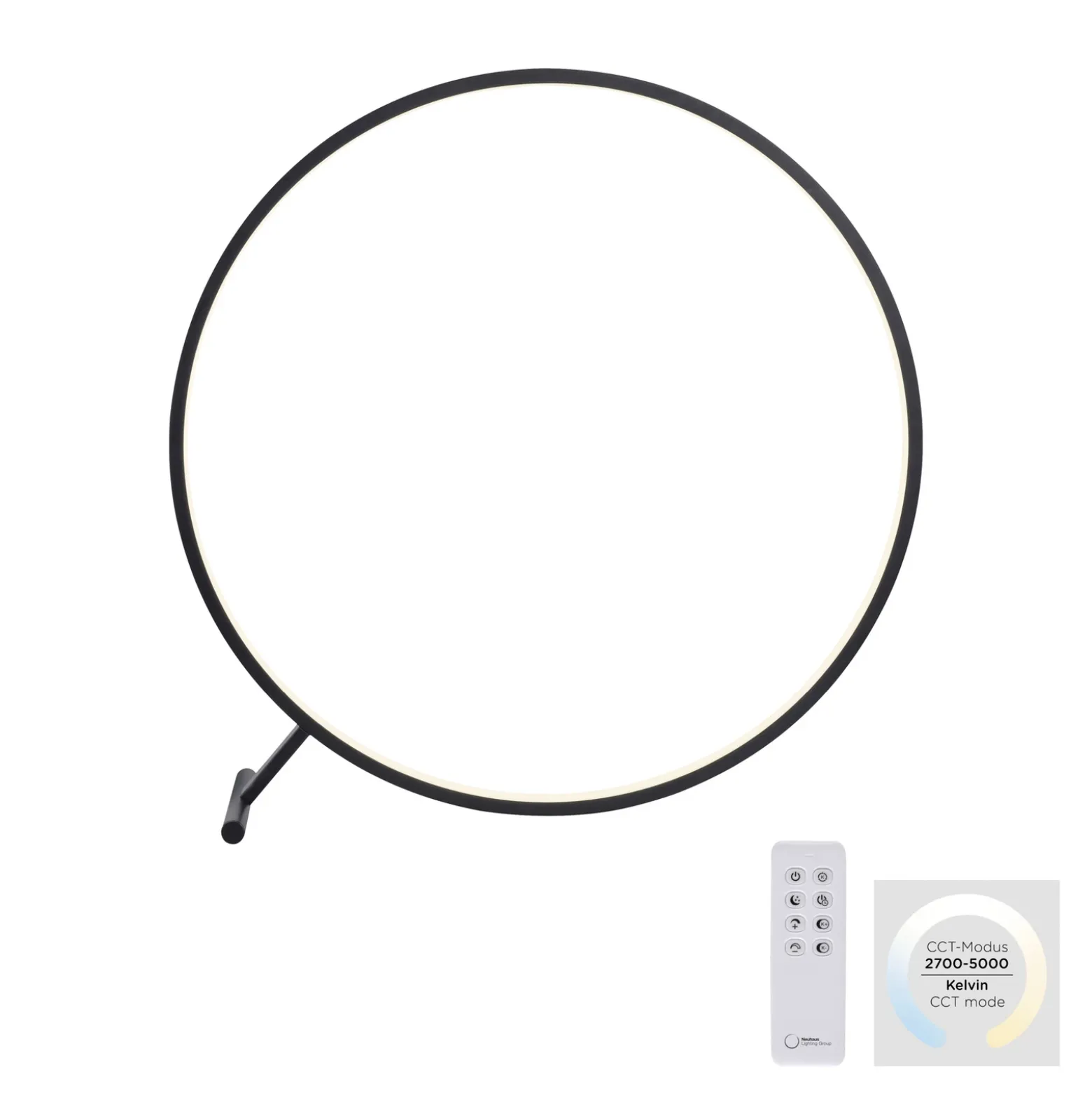 Lámpara de pie LED Hula CCT con control remoto Ø 80 cm